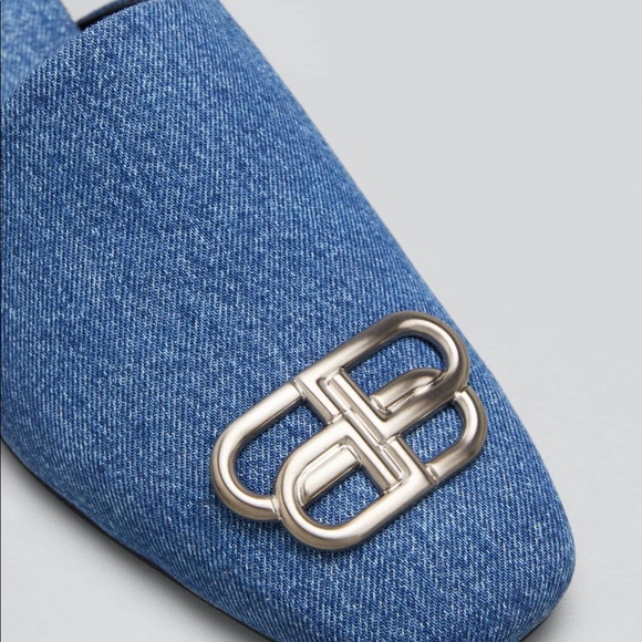 Balenciga Cozy Denim Mule Slippers Men 